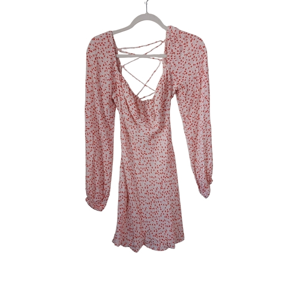 Cotton Candy Pink Patterned Long Sleeve Dress